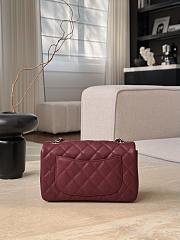 Chanel Classic Burrgundy Caviar Silver Hardware Bag - 12x20x6cm - 4