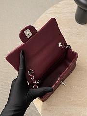 Chanel Classic Burrgundy Caviar Silver Hardware Bag - 12x20x6cm - 6