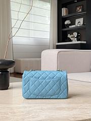 Chanel Classic Denim Blue Caviar Light Gold Hardware Bag - 12x20x6cm - 4