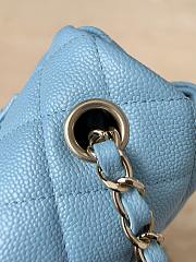 Chanel Classic Denim Blue Caviar Light Gold Hardware Bag - 12x20x6cm - 6