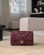 Chanel Classic Burrgundy Caviar Silver Hardware Bag - 12x20x6cm - 1