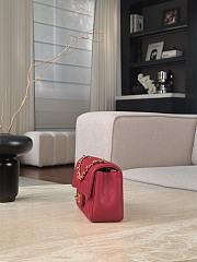 Chanel Classic Red Lamskin Gold Hardware Bag - 12x20x6cm - 4