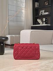 Chanel Classic Red Lamskin Gold Hardware Bag - 12x20x6cm - 5
