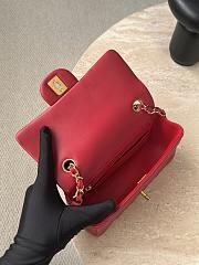 Chanel Classic Red Lamskin Gold Hardware Bag - 12x20x6cm - 6