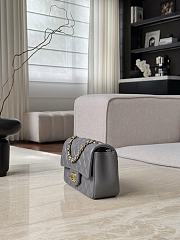 Chanel Classic Gray Lamskin Gold Hardware Bag - 12x20x6cm - 4