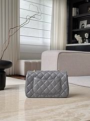 Chanel Classic Gray Lamskin Gold Hardware Bag - 12x20x6cm - 3