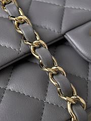 Chanel Classic Gray Lamskin Gold Hardware Bag - 12x20x6cm - 2