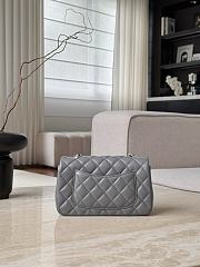 Chanel Classic Gray Lamskin Light Gold Hardware Bag - 12x20x6cm - 4