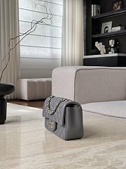 Chanel Classic Gray Lamskin Light Gold Hardware Bag - 12x20x6cm - 2