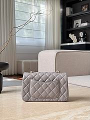 Chanel Classic Light Gray Lamskin Light Gold Hardware Bag - 12x20x6cm - 6