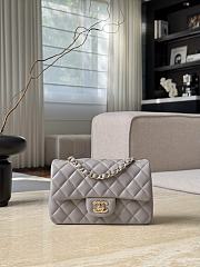 Chanel Classic Light Gray Lamskin Light Gold Hardware Bag - 12x20x6cm - 3