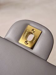 Chanel Classic Light Gray Lamskin Light Gold Hardware Bag - 12x20x6cm - 2