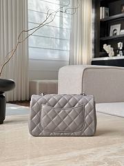 Chanel Classic Light Gray Lamskin Silver Hardware Bag - 12x20x6cm - 2