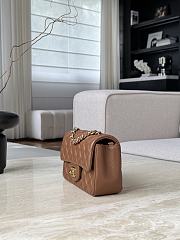 Chanel Classic Brown Lamskin Gold Hardware Bag - 12x20x6cm - 6