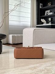 Chanel Classic Brown Lamskin Light Gold Hardware Bag - 12x20x6cm - 2