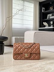 Chanel Classic Brown Lamskin Light Gold Hardware Bag - 12x20x6cm - 4