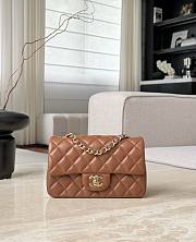 Chanel Classic Brown Lamskin Light Gold Hardware Bag - 12x20x6cm - 1
