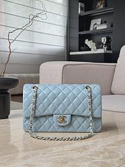 Chanel Classic Light Blue Lamskin Light Gold Hardware Bag - 15.5×25.5×6.5cm - 6