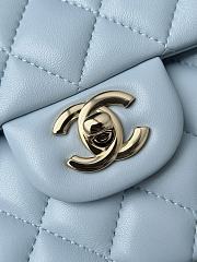Chanel Classic Light Blue Lamskin Light Gold Hardware Bag - 15.5×25.5×6.5cm - 2