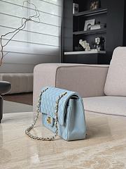 Chanel Classic Light Blue Lamskin Gold Hardware Bag - 15.5×25.5×6.5cm - 3