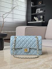Chanel Classic Light Blue Lamskin Gold Hardware Bag - 15.5×25.5×6.5cm - 2