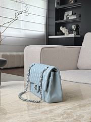 Chanel Classic Light Blue Lamskin Silver Hardware Bag - 15.5×25.5×6.5cm - 3