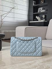 Chanel Classic Light Blue Lamskin Silver Hardware Bag - 15.5×25.5×6.5cm - 2