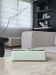 Chanel Classic Light Green Caviar Light Gold Hardware Bag - 15.5×25.5×6.5cm - 6