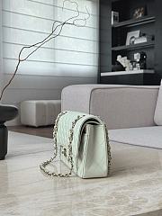 Chanel Classic Light Green Caviar Light Gold Hardware Bag - 15.5×25.5×6.5cm - 3