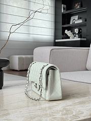Chanel Classic Light Green Caviar Silver Hardware Bag - 15.5×25.5×6.5cm - 5