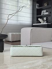 Chanel Classic Light Green Caviar Silver Hardware Bag - 15.5×25.5×6.5cm - 3