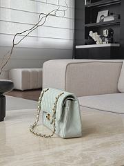 Chanel Classic Light Green Caviar Gold Hardware Bag - 14.5x23x6cm - 6