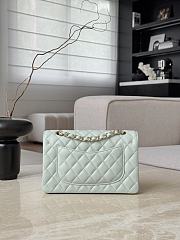 Chanel Classic Light Green Caviar Gold Hardware Bag - 14.5x23x6cm - 4