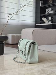 Chanel Classic Light Green Caviar Silver Hardware Bag - 14.5x23x6cm - 5