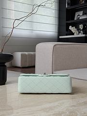 Chanel Classic Light Green Caviar Silver Hardware Bag - 14.5x23x6cm - 4
