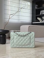 Chanel Classic Light Green Caviar Silver Hardware Bag - 14.5x23x6cm - 2