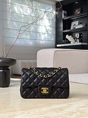 Chanel Classic Black Lamskin Gold Hardware Bag - 12x20x6cm - 1