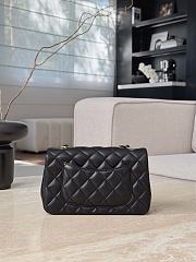 Chanel Classic Black Lamskin Gold Hardware Bag - 12x20x6cm - 5