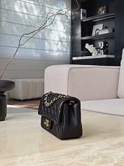 Chanel Classic Black Lamskin Gold Hardware Bag - 12x20x6cm - 4