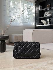 Chanel Classic Black Lamskin Silver Hardware Bag - 12x20x6cm - 4