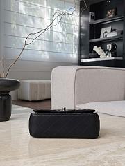 Chanel Classic Black Lamskin Silver Hardware Bag - 12x20x6cm - 3