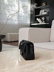 Chanel Classic Black Lamskin Silver Hardware Bag - 12x20x6cm - 2