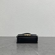 Celine Teen Triomphe Bag In Shiny Calfskin With Enamel Closure Black/Ultra Blue - 18.5x13.5x7cm - 6