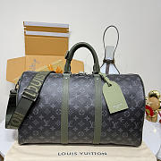 LV Keepall Bandoulière 45 Monogram Eclipse Khaki Green M28837 - 45x27x20cm - 5