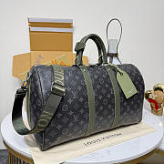 LV Keepall Bandoulière 45 Monogram Eclipse Khaki Green M28837 - 45x27x20cm - 4