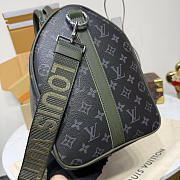LV Keepall Bandoulière 45 Monogram Eclipse Khaki Green M28837 - 45x27x20cm - 2