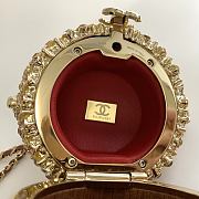 Chanel Acorn Minaudiere Wood, Strass & Gold-Tone Metal Brown & Golden AS6441 - 17x7x7cm - 4