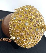 Chanel Acorn Minaudiere Wood, Strass & Gold-Tone Metal Brown & Golden AS6441 - 17x7x7cm - 2