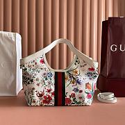Gucci Giglio Small Tote Bag White And Multicolor Net ‎860845 - 25x20x15cm - 3