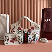 Gucci Giglio Small Tote Bag White And Multicolor Net ‎860845 - 25x20x15cm - 2